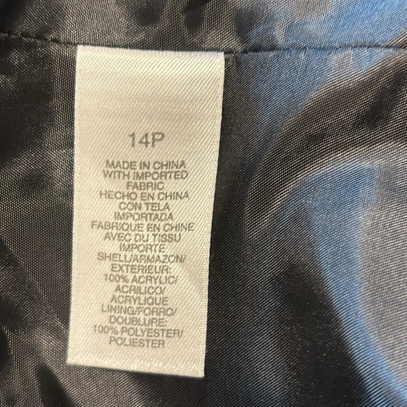 🔥SALE🔥 Liz Clairborne Houndstooth Black/White Jacket size 14P - Picture 6 of 8